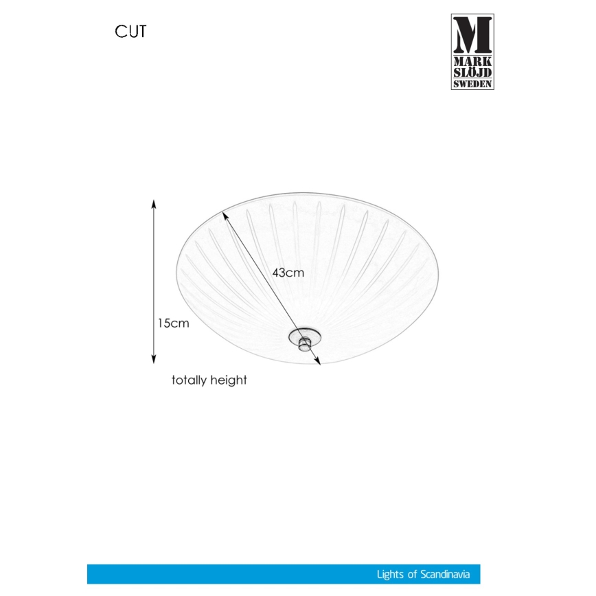 Markslöjd 107759 - Plafón CUT 3xE14/40W/230V diá. 43 cm