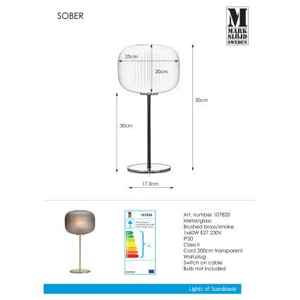 Markslöjd 107820 - Lámpara de mesa SOBER 1xE27/60W/230V bronce
