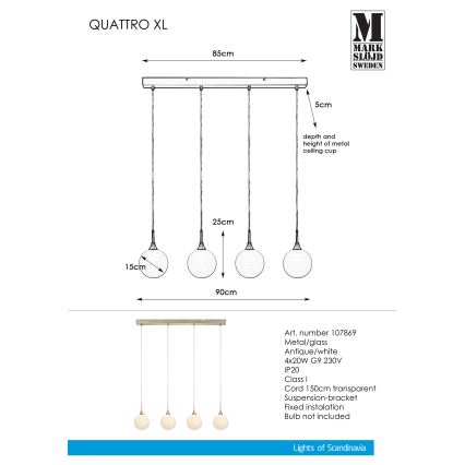 Markslöjd 107869 - Lámpara colgante QUATTRO XL 4xG9/20W/230V