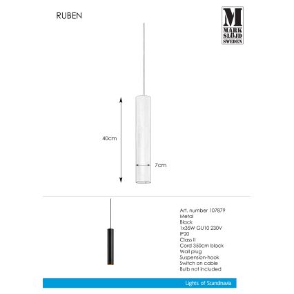 Markslöjd 107879 - Lámpara colgante RUBEN 1xGU10/35W/230V