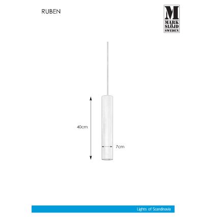 Markslöjd 107880 - Lámpara colgante con enchufe RUBEN 1xGU10/35W/230V