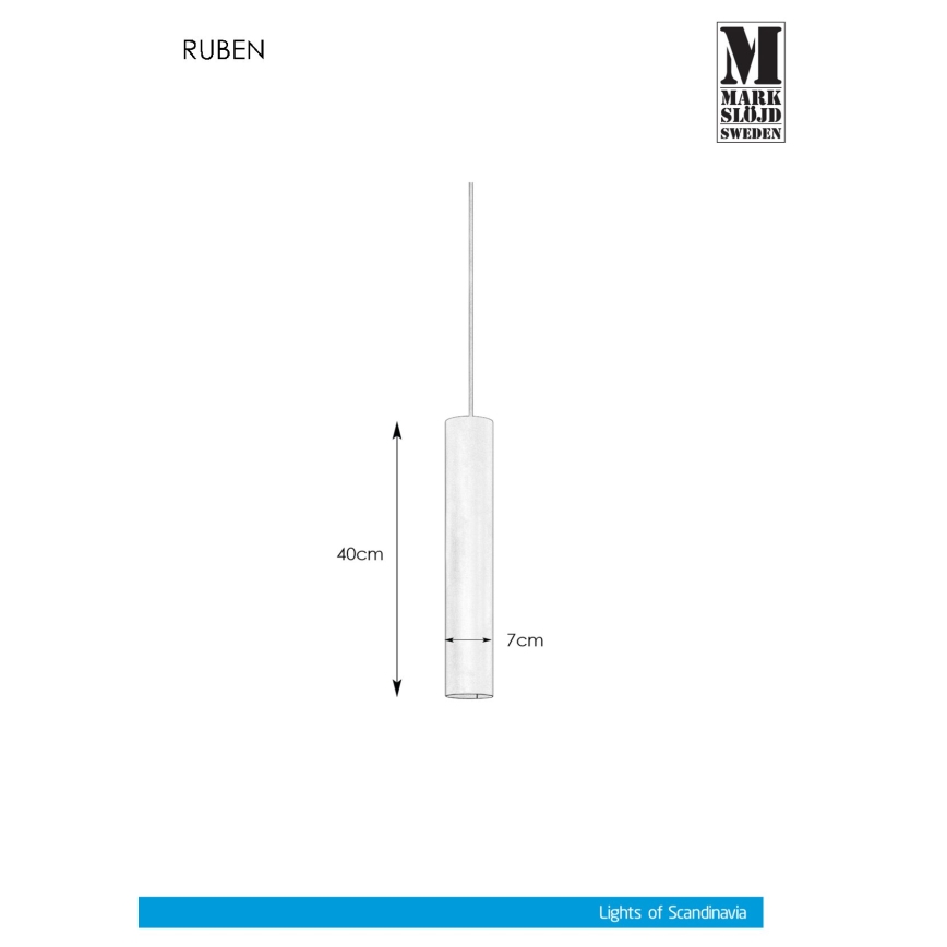 Markslöjd 107880 - Lámpara colgante con enchufe RUBEN 1xGU10/35W/230V