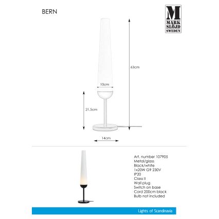 Markslöjd 107905 - Lámpara de mesa BERN 1xG9/20W/230V