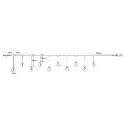 Markslöjd 108021 - Cadena exterior LED GARDEN24 START 7,5m 10xLED/2,9W/230V IP44