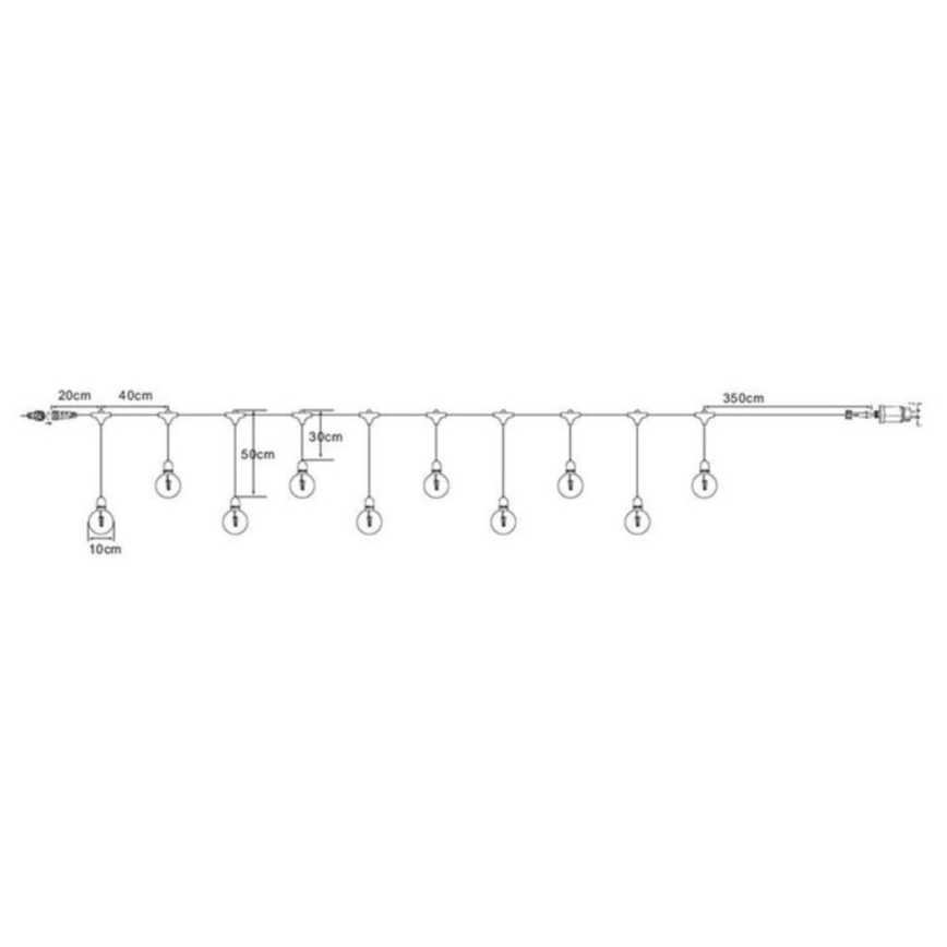 Markslöjd 108021 - Cadena exterior LED GARDEN24 START 7,5m 10xLED/2,9W/230V IP44
