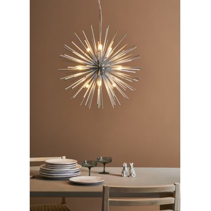 Markslöjd 108049 - Lámpara colgante SOLEIL 9xE14/20W/230V plata