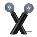 Markslöjd 108052 - Lámpara de mesa SIMUL 1xE27/40W + 1xE14/40W/230V negro