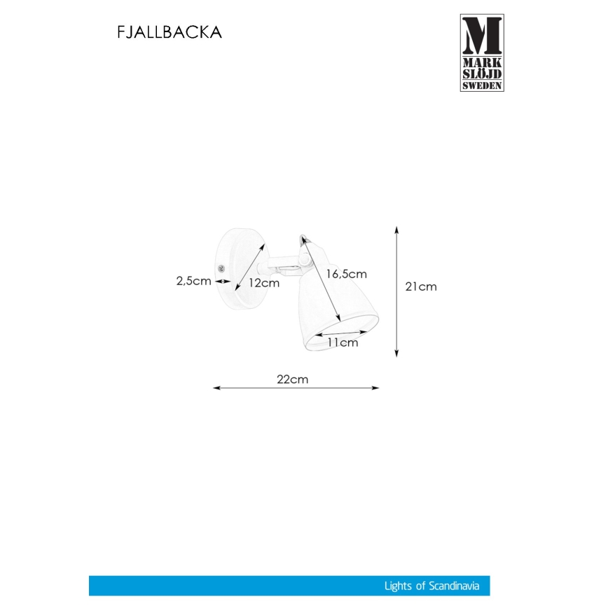 Markslöjd 108082 - Aplique de baño FJÄLLBACKA 1xG9/20W/230V IP44