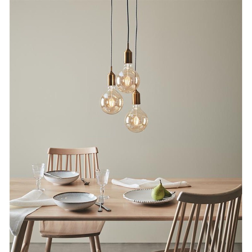 Markslöjd 108099 - Lámpara de araña de cable BRONX 3xE27/60W/230V bronce