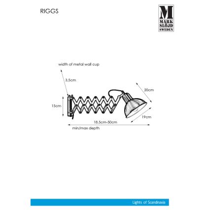 Markslöjd 108105 - Lámpara de pared RIGGS 1xE27/60W/230V negro
