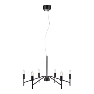 Markslöjd 108209 - Lámpara colgante MONARCH 6xE14/18W/230V negro