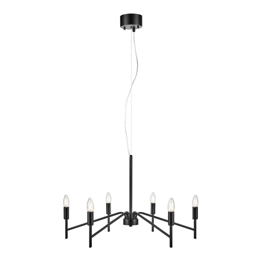 Markslöjd 108209 - Lámpara colgante MONARCH 6xE14/18W/230V negro