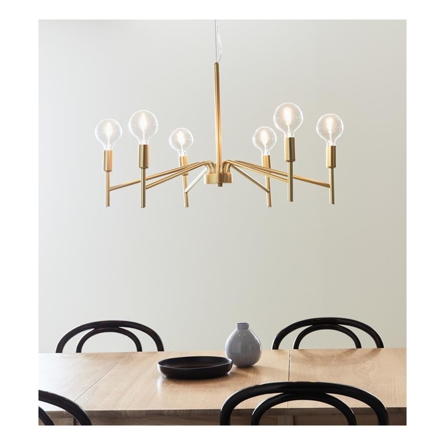 Markslöjd 108210 - Lámpara colgante MONARCH 6xE14/18W/230V dorado