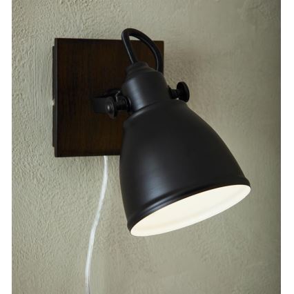 Markslöjd 108211 - Foco de pared NATIVE 1xE14/18W/230V negro/marrón