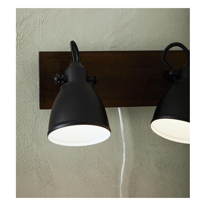 Markslöjd 108213 - Foco de pared NATIVE 2xE14/18W/230V negro/marrón