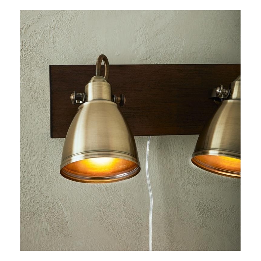 Markslöjd 108214 - Foco de pared NATIVE 2xE14/18W/230V latón/marrón
