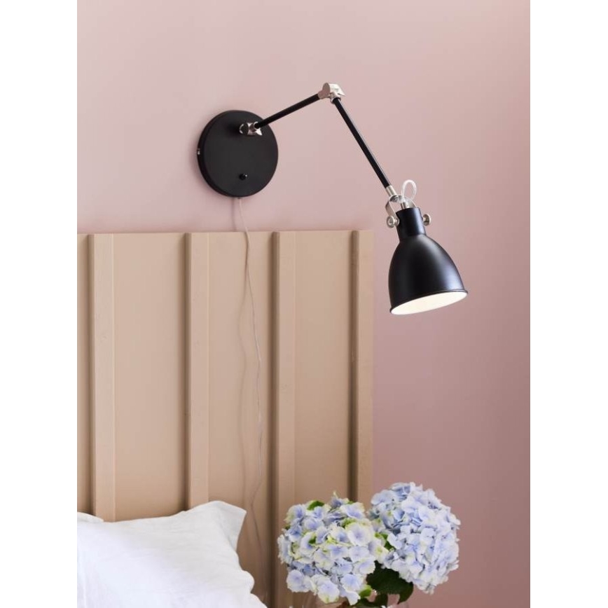 Markslöjd 108250 - Aplique HOUSE 1xE14/40W/230V negro