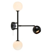 Markslöjd 108255 - Lámpara de pared BESIDE 2xG9/20W/230V + 1xGU10/7W/230V negro