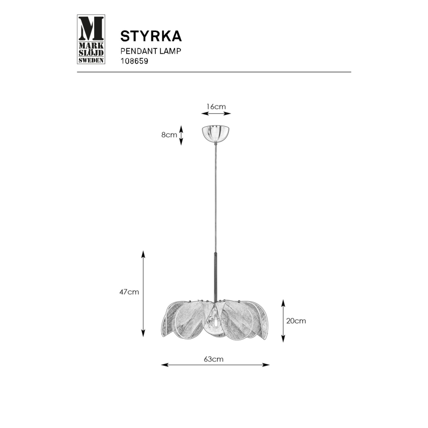 Markslöjd 108659 - Lámpara colgante STYRKA 1xE27/40W/230V diá. 63 cm beige