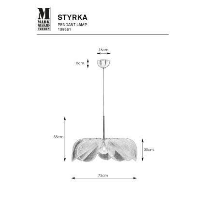 Markslöjd 108661 - Lámpara colgante STYRKA 1xE27/40W/230V diá. 75 cm beige