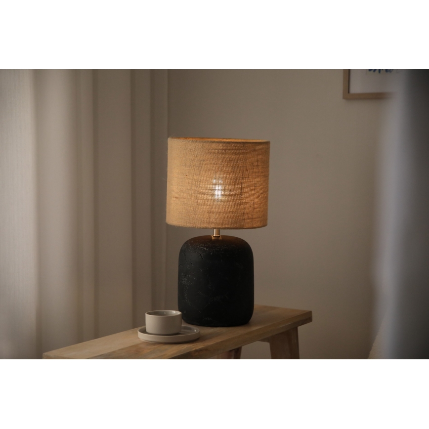 Markslöjd 108684 - Lámpara de mesa MONTAGNA 1xE14/40W/230V 45 cm beige/negro