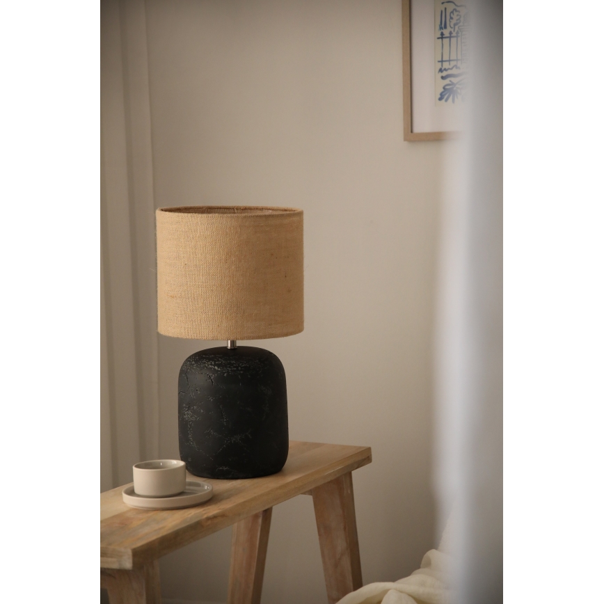 Markslöjd 108684 - Lámpara de mesa MONTAGNA 1xE14/40W/230V 45 cm beige/negro
