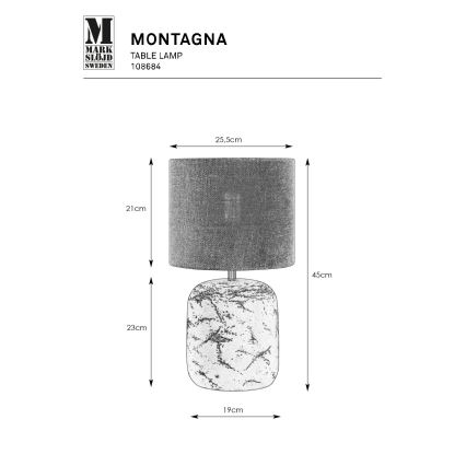Markslöjd 108684 - Lámpara de mesa MONTAGNA 1xE14/40W/230V 45 cm beige/negro