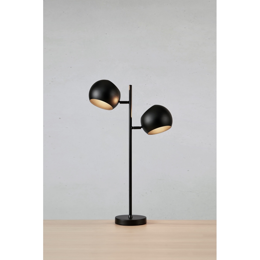 Markslöjd 108691 - Lámpara de mesa EDGAR 2xE14/40W/230V negro
