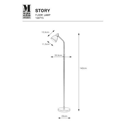 Markslöjd 108715 - Lámpara de pie STORY 1xE14/40W/230V latón