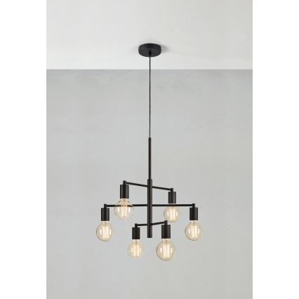 Markslöjd 108717 - Lámpara colgante CIELO 6xE27/40W/230V negro