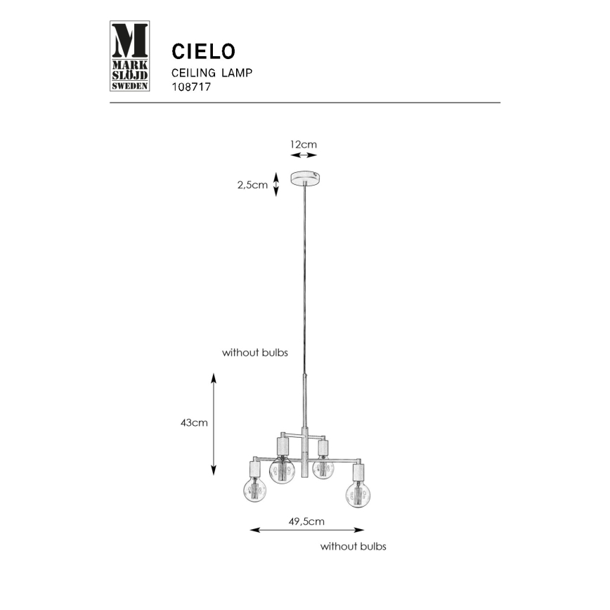 Markslöjd 108717 - Lámpara colgante CIELO 6xE27/40W/230V negro