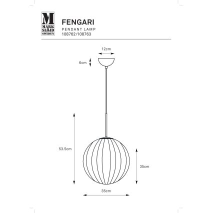 Markslöjd 108763 - Lámpara colgante FENGARI 1xE14/40W/230V beige