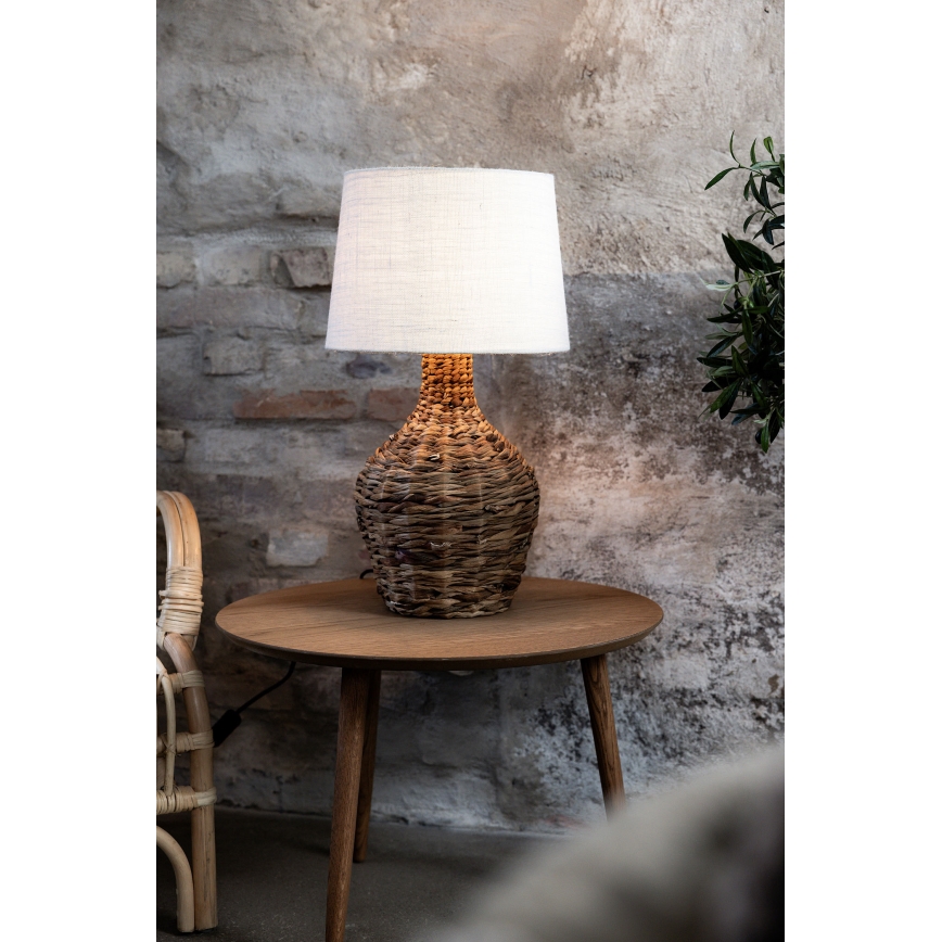 Markslöjd 108771 - Lámpara de mesa PAGLIA 1xE27/40W/230V blanco/ratán