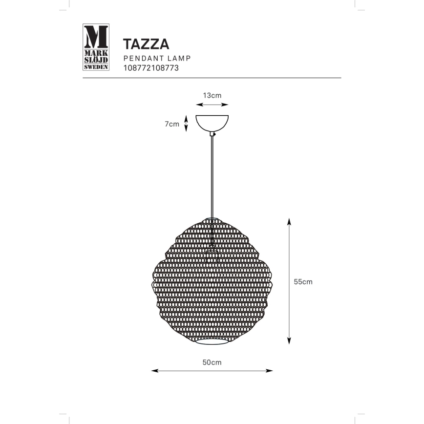 Markslöjd 108772 - Lámpara colgante TAZZA 1xE27/40W/230V negro