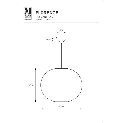 Markslöjd 108792 - Lámpara colgante FORENCE 1xE27/40W/230V diá. 50 cm blanco