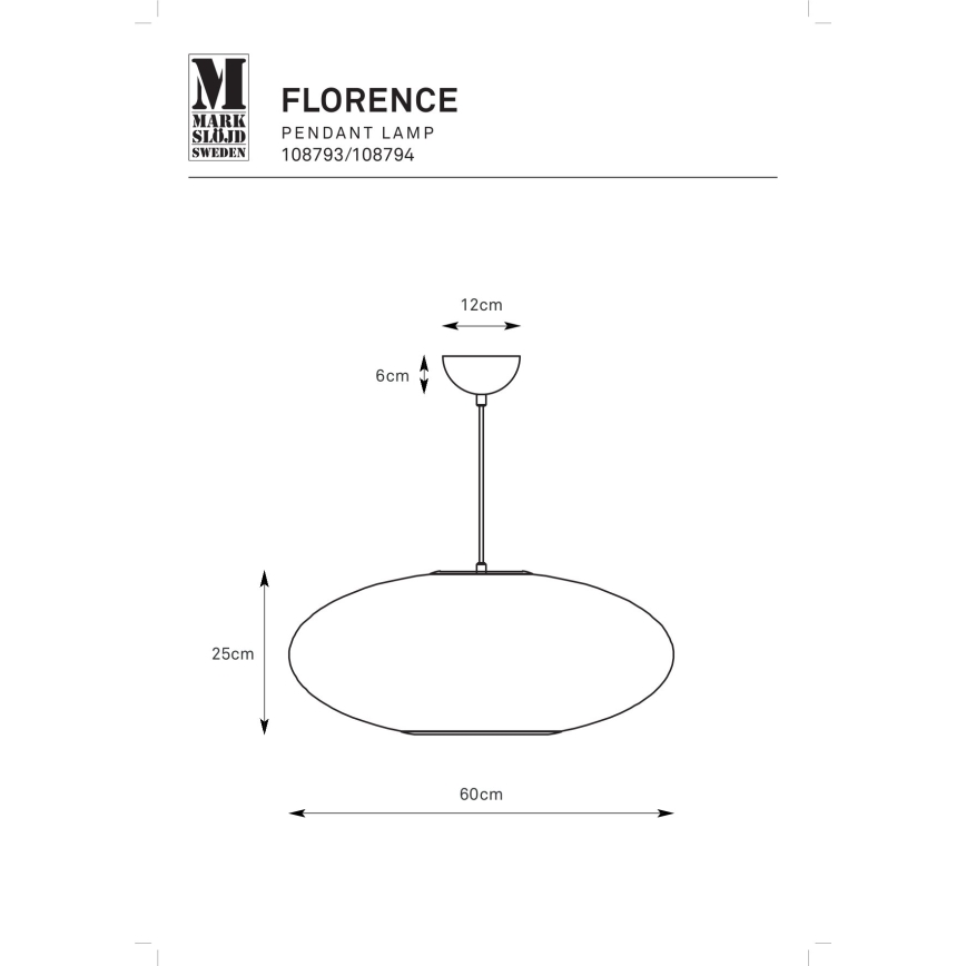 Markslöjd 108794 - Lámpara colgante FORENCE 1xE27/40W/230V diá. 60 cm blanco