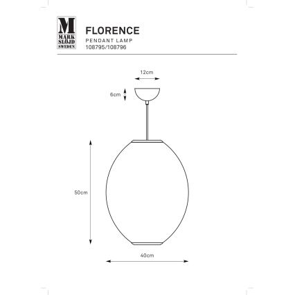 Markslöjd 108796 - Lámpara colgante FLORENCE 1xE27/40W/230V blanco