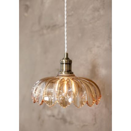 Markslöjd 108858 - Lámpara colgante KURAGE 1xE27/40W/230V latón/beige ahumado