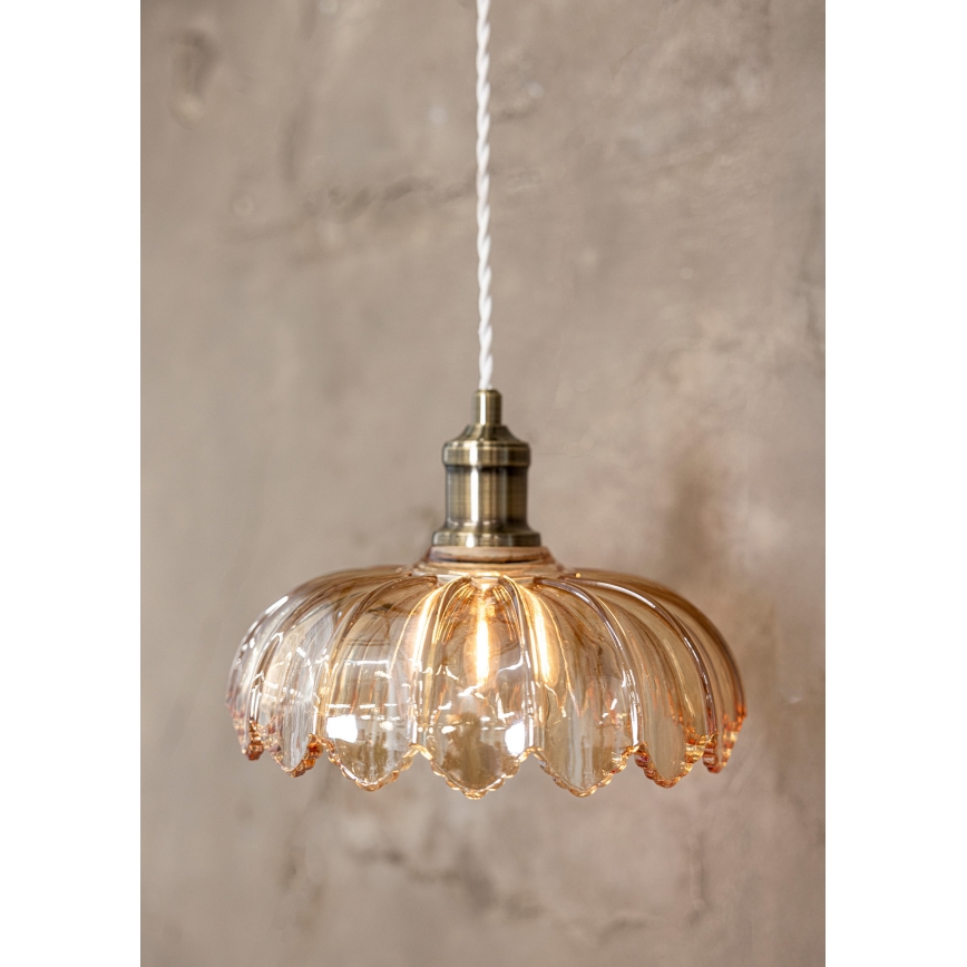 Markslöjd 108858 - Lámpara colgante KURAGE 1xE27/40W/230V latón/beige ahumado
