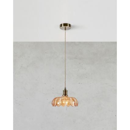 Markslöjd 108858 - Lámpara colgante KURAGE 1xE27/40W/230V latón/beige ahumado