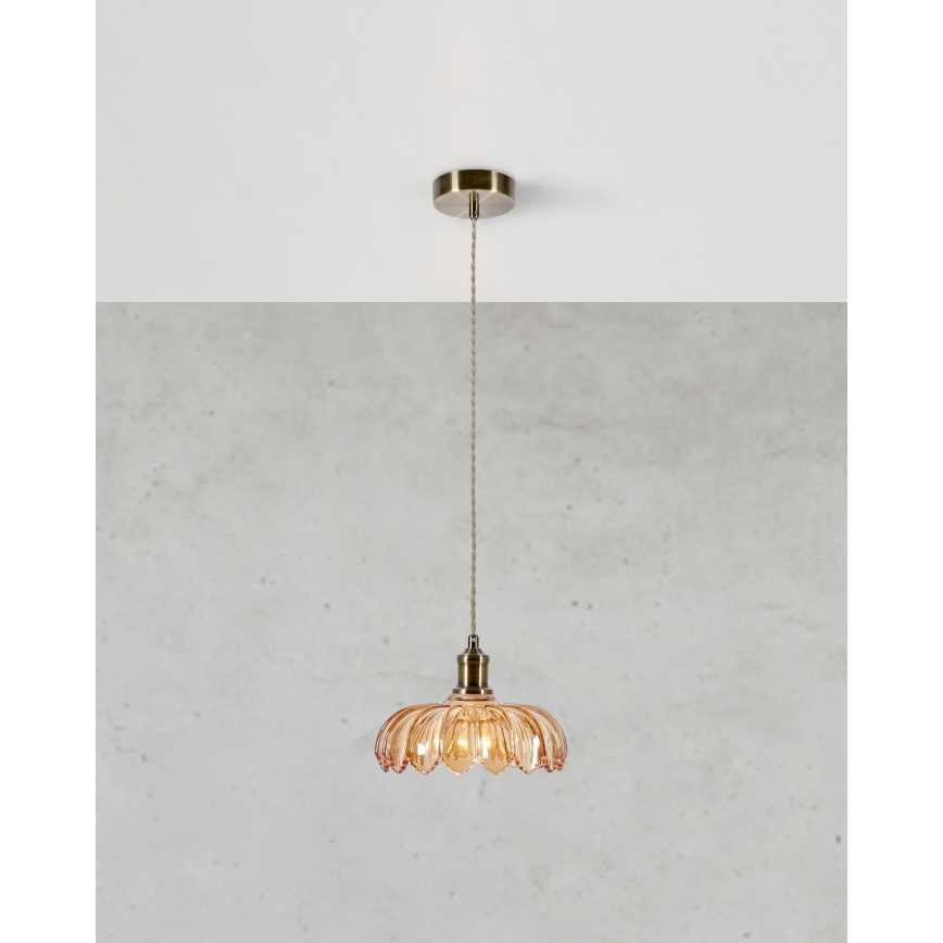 Markslöjd 108858 - Lámpara colgante KURAGE 1xE27/40W/230V latón/beige ahumado