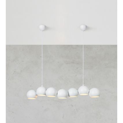 Markslöjd 108859 - Lámpara colgante CUPOLO 7xE14/40W/230V blanco