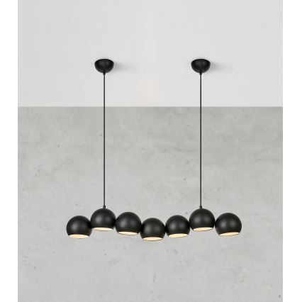 Markslöjd 108860 - Lámpara colgante CUPOLO 7xE14/40W/230V negro