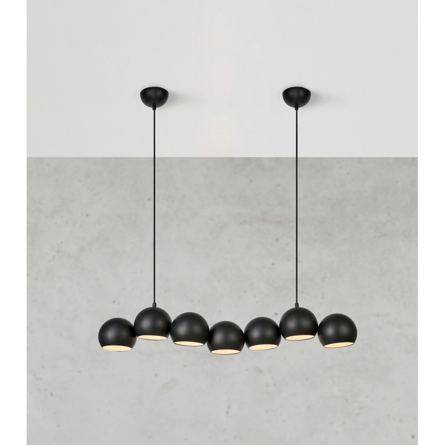 Markslöjd 108860 - Lámpara colgante CUPOLO 7xE14/40W/230V negro