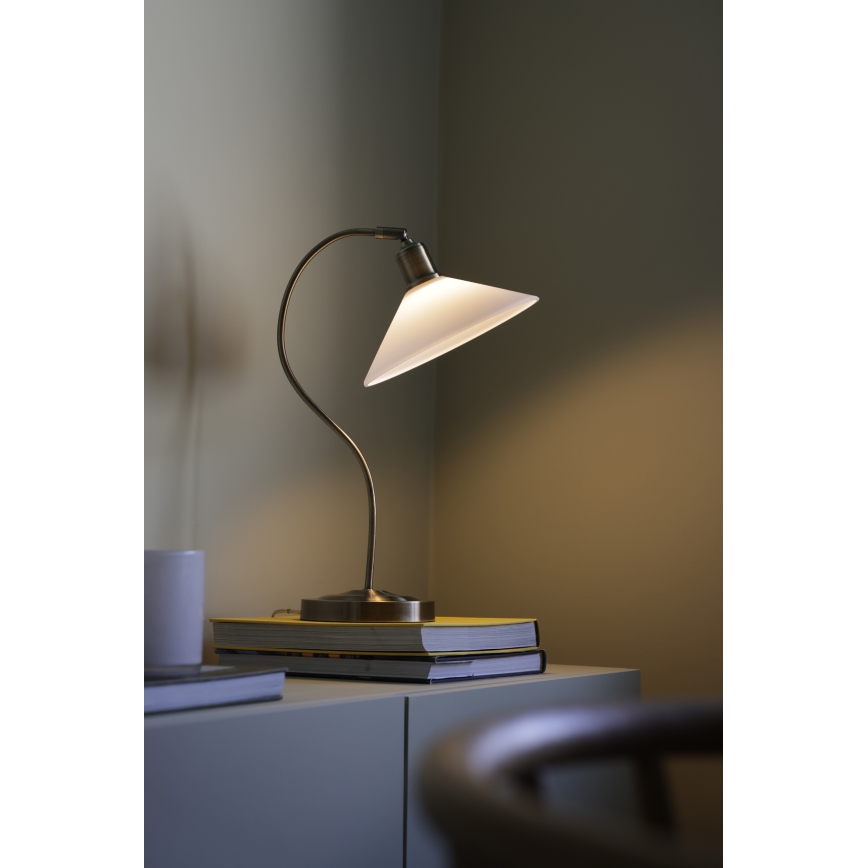 Markslöjd 108863 - Lámpara de mesa VELA 1xE27/40W/230V latón/blanco