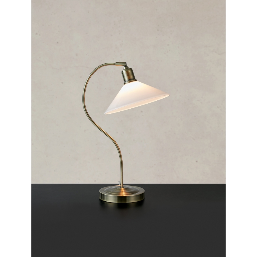 Markslöjd 108863 - Lámpara de mesa VELA 1xE27/40W/230V latón/blanco