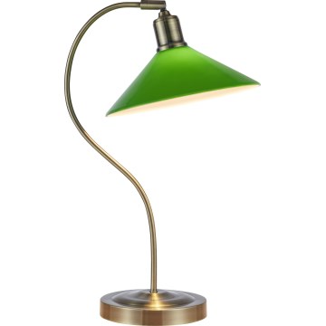 Markslöjd 108864 - Lámpara de mesa VELA 1xE27/40W/230V latón/verde