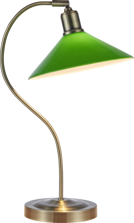 Markslöjd 108864 - Lámpara de mesa VELA 1xE27/40W/230V latón/verde