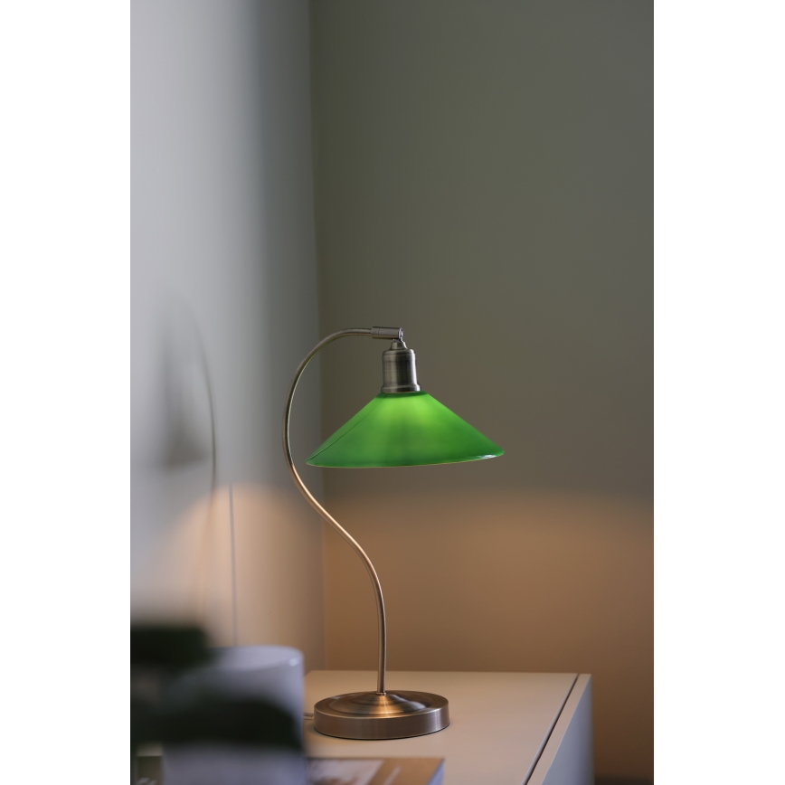 Markslöjd 108864 - Lámpara de mesa VELA 1xE27/40W/230V latón/verde