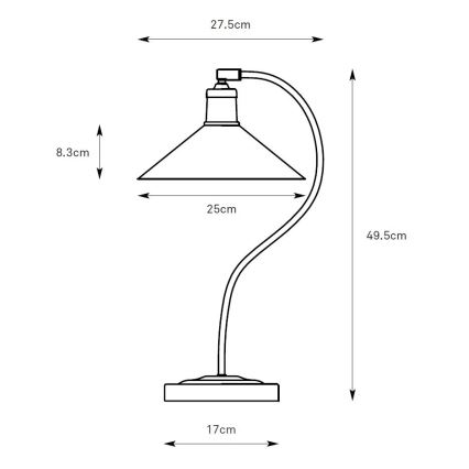 Markslöjd 108864 - Lámpara de mesa VELA 1xE27/40W/230V latón/verde